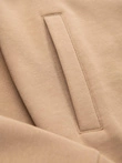 Men's unbuttoned sweatshirt with piping and high collar - brown V1 OM-SSZP-0224