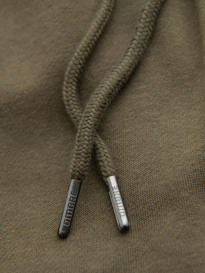 Pantaloni de trening pentru bărbați cu cusături și fermoar pe picior - olive V3 OM-PASK-0147