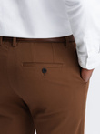 Vyriškos SLIM FIT plonos tekstūros chino kelnės - karamelė V3 OM-PACP-0190