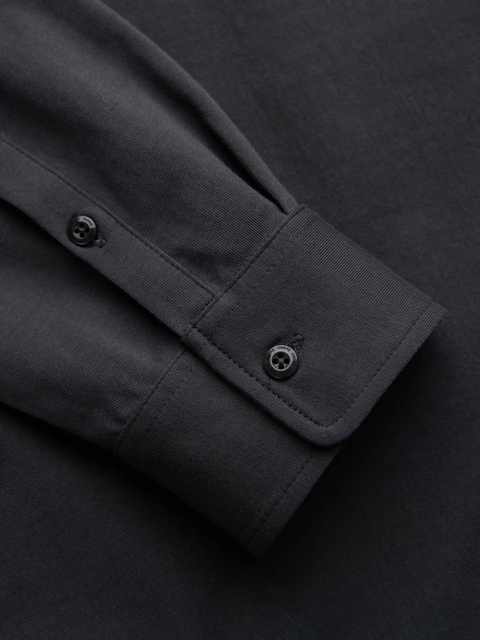 Vyriški medvilniniai trikotažiniai marškiniai REGULAR - grafitinės spalvos V6 OM-SHCS-0138