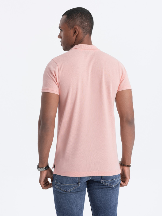 Pique knit polo shirt - light pink V5 S1746