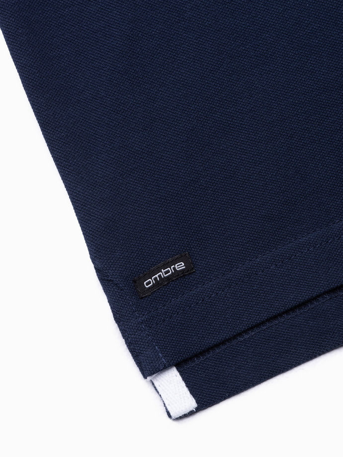 Bluza polo simpla barbati - bleumarin S1381