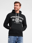 Hanorac kangaroo pentru bărbați cu imprimeu în stil universitar - negru V3 OM-SSPS-0143