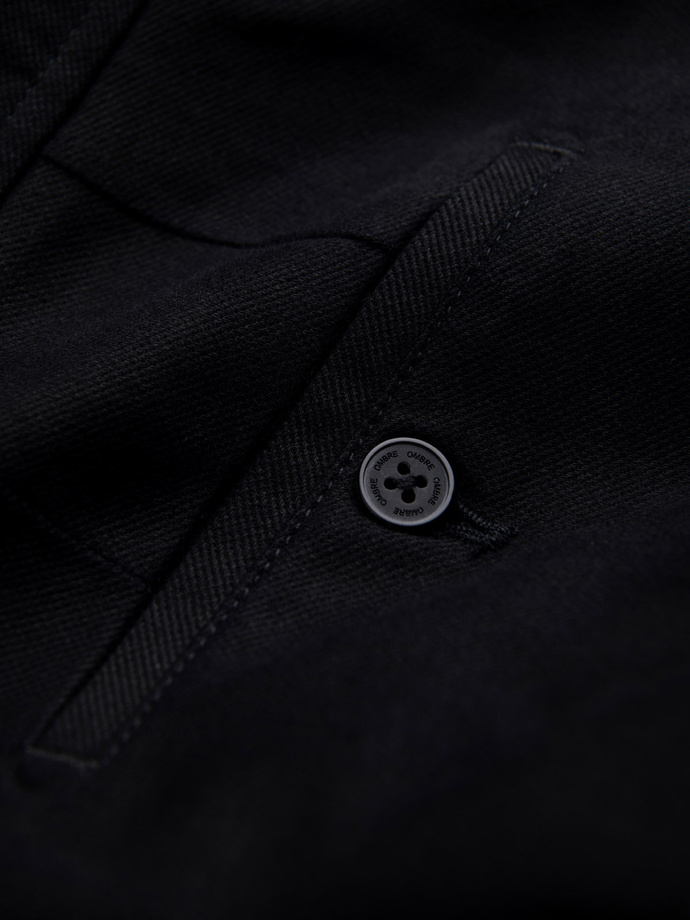 Pánské chino kalhoty SLIM FIT s jemnou strukturou - černé V5 OM-PACP-0190