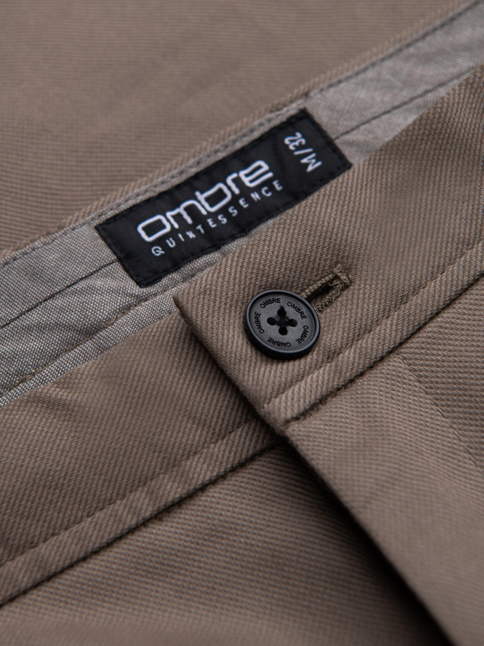 Men's SLIM FIT chino pants with fine texture - ash V1 OM-PACP-0190