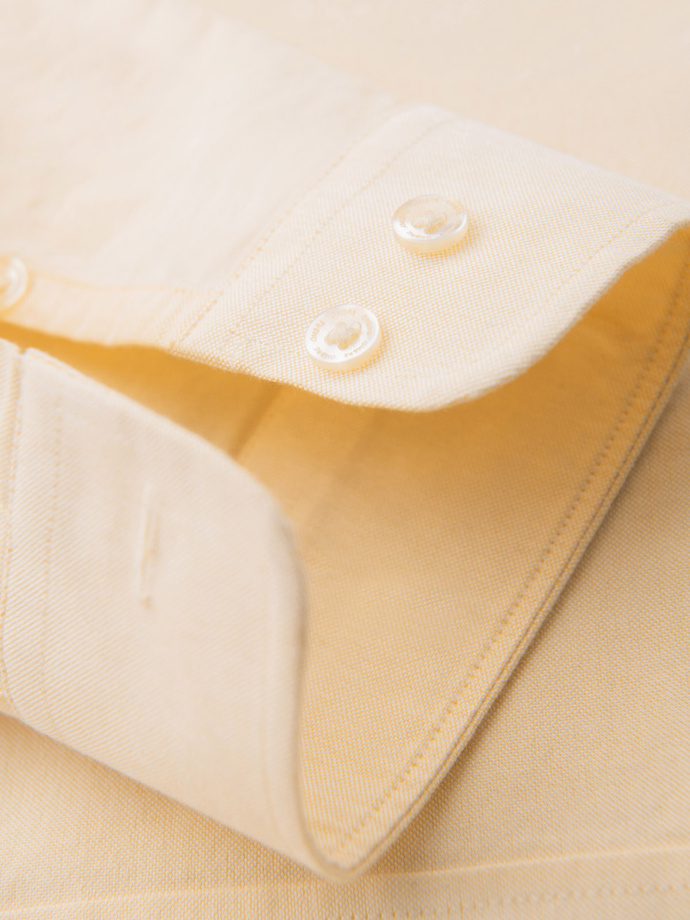 Cămașă oxford elegantă pentru bărbați cu broderie și buzunar - albastru V1 OM-SHOS-0173