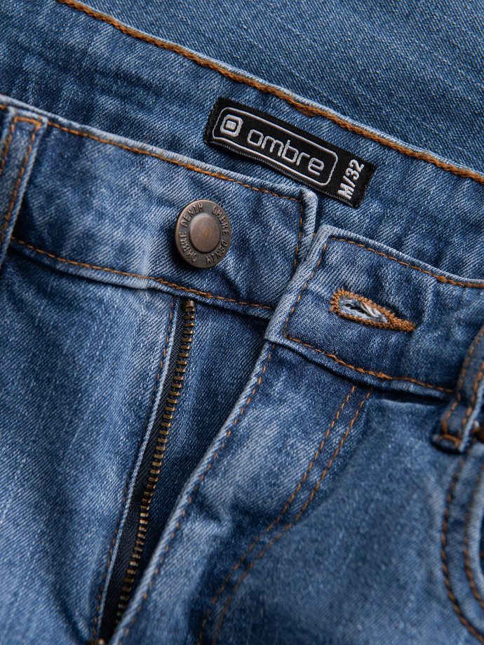 Pantaloni de bărbați din denim cu frecare REGULAR FIT - albastru V3 OM-PADP-0102