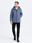 Men's transitional jacket with hood - blue V3 OM-JANP-22FW-005