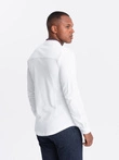 Pánská bavlněná košile SLIM FIT s límečkem - bílá V1 OM-SHCS-0178