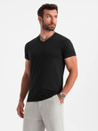 BASIC men's classic cotton T-shirt with a crew neckline - black V1 OM-TSBS-0145