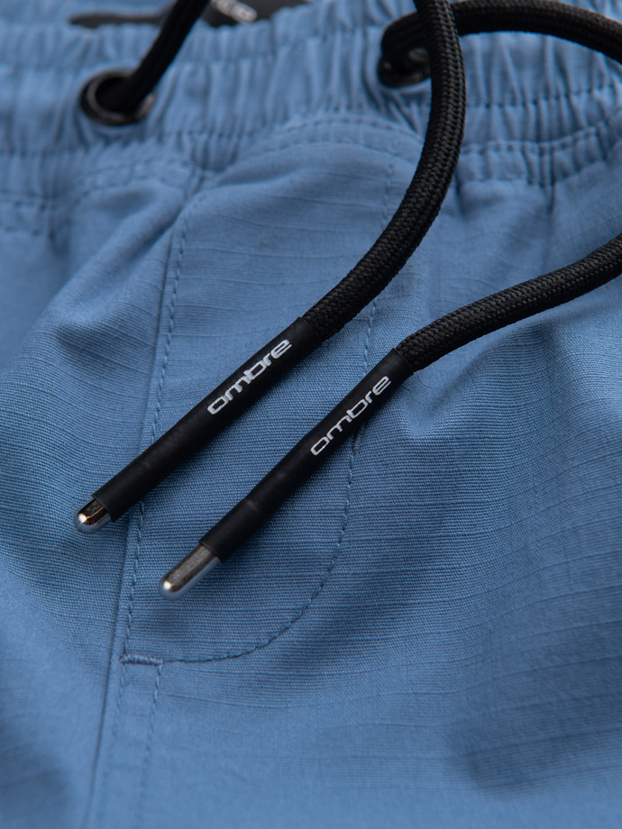 Men's JOGGER pants with stand-off and zippered cargo pockets - blue V7 OM-PAJO-0135