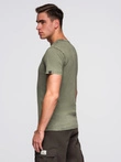 Men's t-shirt with wash effect - olive V4 OM-TSWT-0116