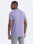 Men's knitted T-shirt with patch pocket - purple V1 S1621