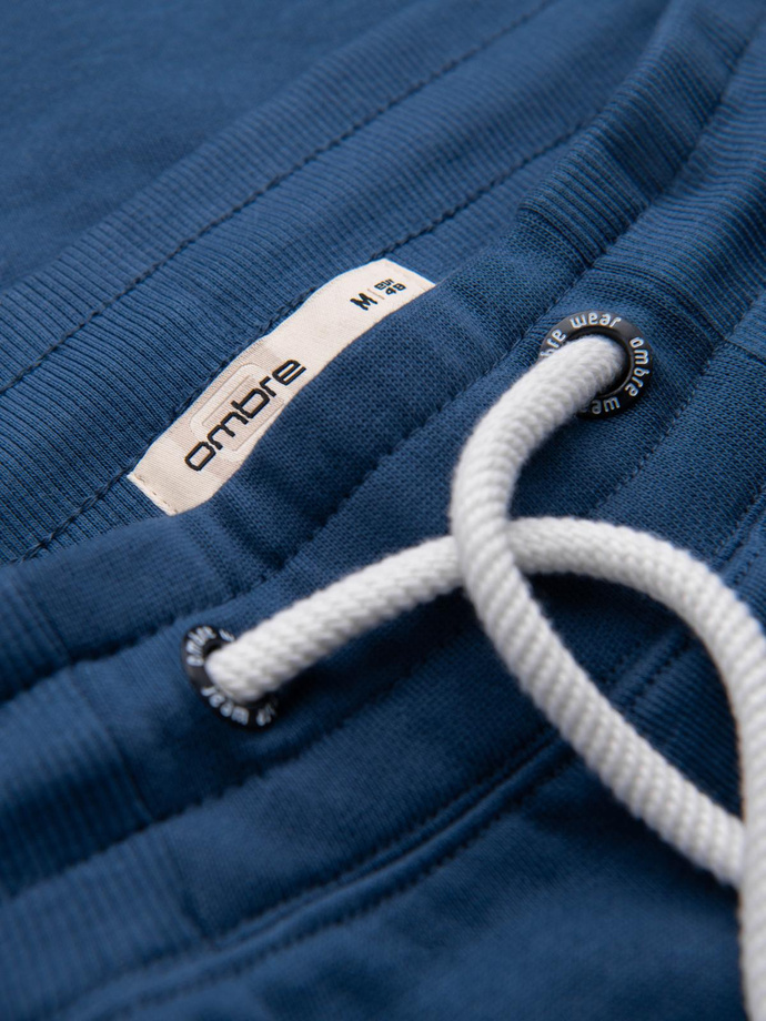 Pantaloni de trening pentru bărbați cu picior fără căptușeală - albastru închis V4 OM-PABS-0206