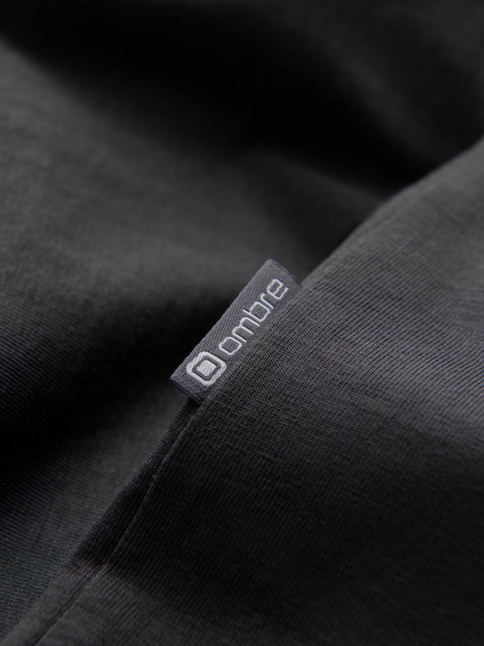 Pánské dvoubarevné tričko s potiskem palmových listů - grafitová V2 OM-TSPT-0177