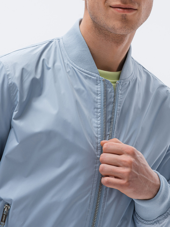 Pánska prechodná bomber bunda - blankytná C439