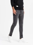 Pánské džínové kalhoty na míru SLIM FIT s elastanem - grafitová V3 OM-PADP-0214