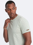 Men's full-print t-shirt with colorful letters - light green V5 OM-TSFP-0185