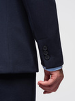 Men's knitted jacket with a fitted cut - navy blue V3 OM-BLZB-0100