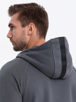 Pánska mikina na zips s kapucňou - graphite V2 OM-SSZP-0124