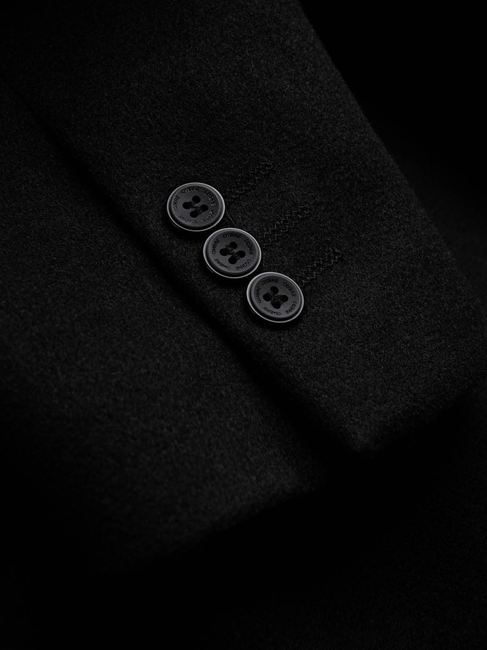 Sacou casual pentru bărbați cu nasturi decorativi la manșete - negru V3 OM-BLZB-0118