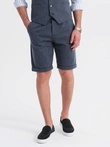 Men's elegant set suit vest + shorts - navy blue V1 Z112