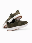 Adidași slip-on din țesătură structurată pentru bărbați - olive V2 OM-FOSL-0154