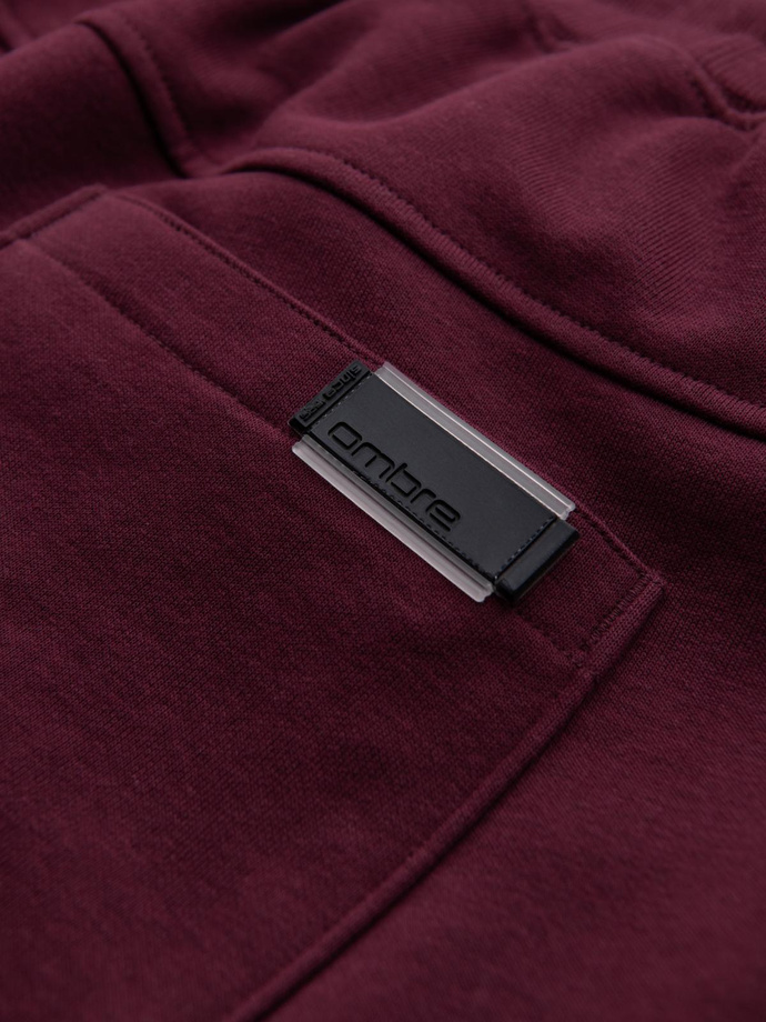 Pánske bavlnené tepláky BASIC joggers - bordová V3 OM-PABS-0174