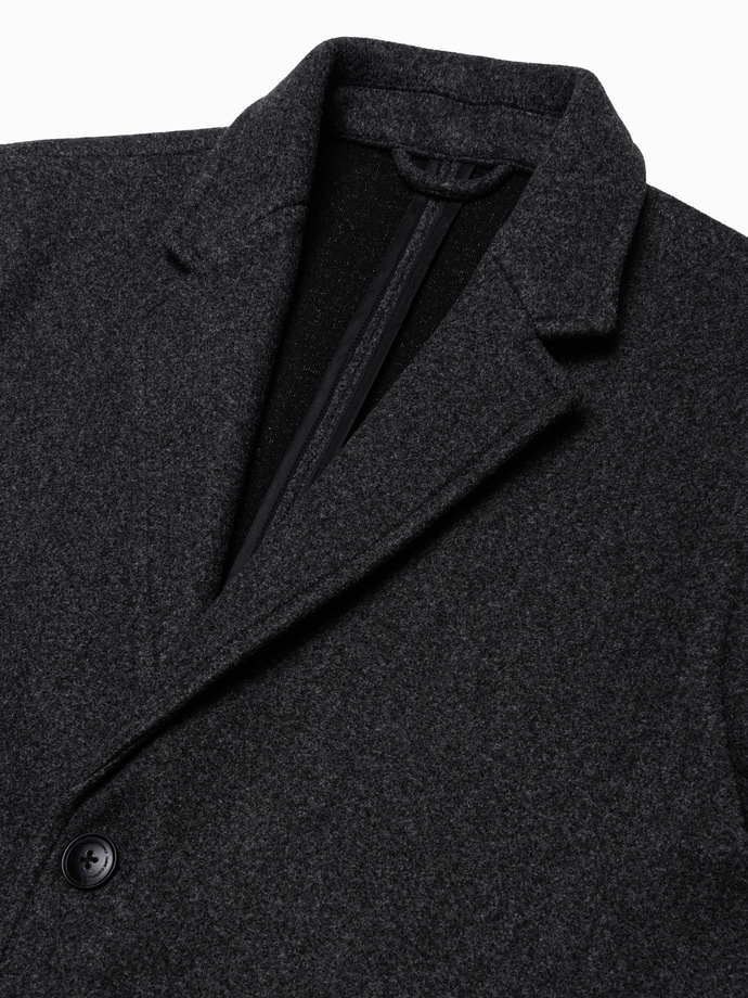 Men's lightweight single-breasted coat - graphite V5 OM-COWC-0104