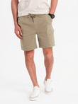 Men's loose-fit shorts with cargo pockets - light olive V3 OM-SRCG-0194