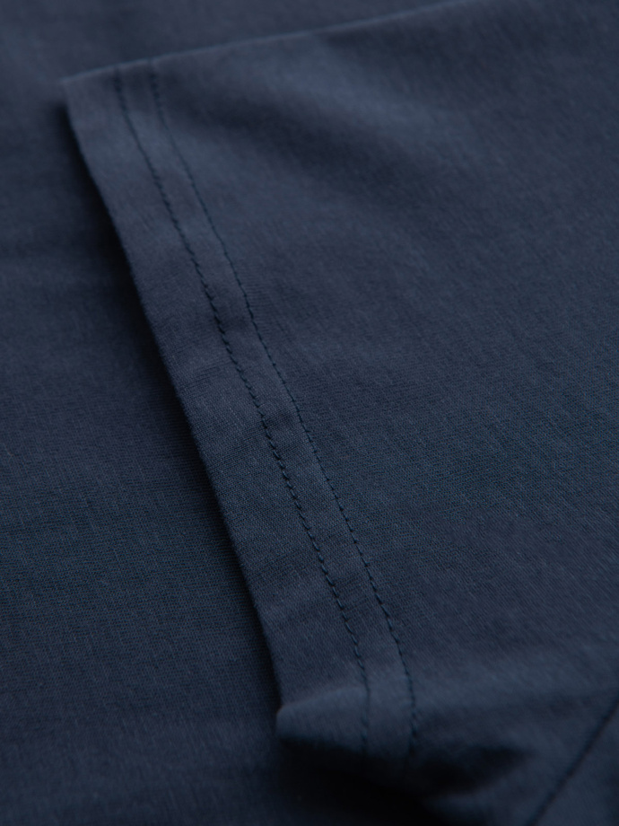 Tricou casual pentru bărbați cu buzunare aplicate - albastru marin V10 OM-TSCT-0109