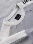 Men's sweatshirt with contrasting stripes and raglan sleeves - grey melange V2 OM-SSNZ-0200