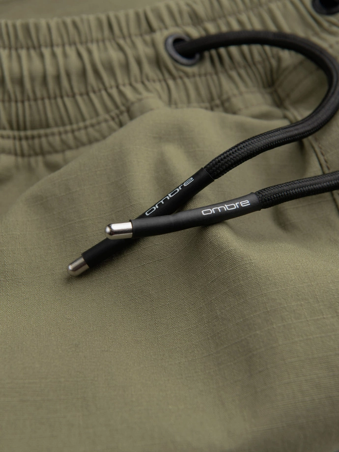 Pantaloni JOGGER pentru bărbați cu buzunare cargo cu fermoar - gri deschis V1 OM-PAJO-0135