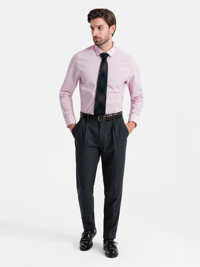 Klasické bavlnené tričko REGULAR - svetlo ružové V2 OM-SHOS-0154