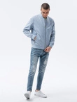 Men's mid-season bomber jacket - light blue C439