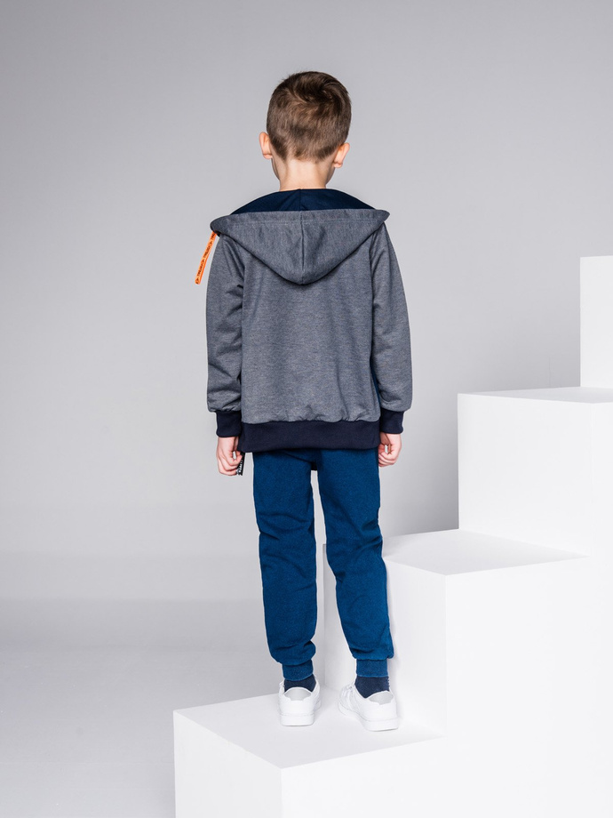 Boy's hoodie with zipper - dark grey KB013