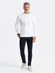 BASIC men's longsleeve with round neckline - white V4 OM-LSBL-0106