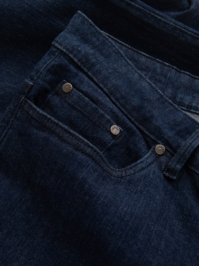 Pánske klasické džínsové nohavice REGULAR FIT - indigo V1 OM-PADP-0152