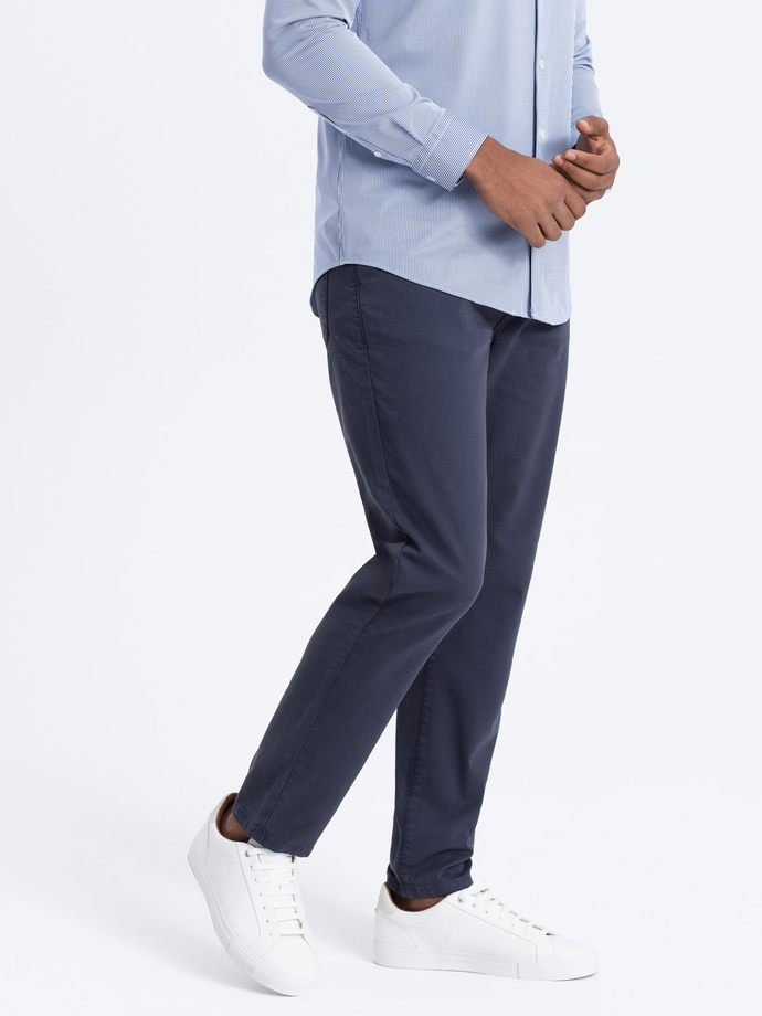 Pantaloni chino croiți pentru bărbați - albastru închis V4 OM-PACP-0151
