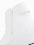 Men's high-top sneakers with zipper for easy on - white V2 OM-FOTH-0184