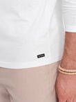 Men's longsleeve with buttons at the neckline - white V10 OM-LSCL-0107