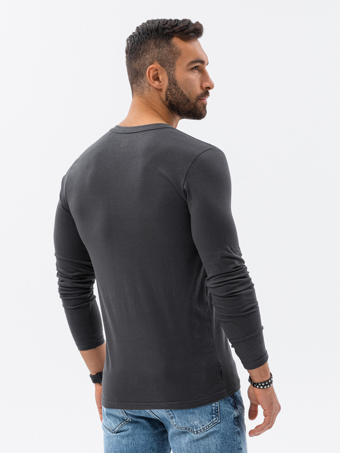 Men's plain longsleeve L133 - dark grey V9