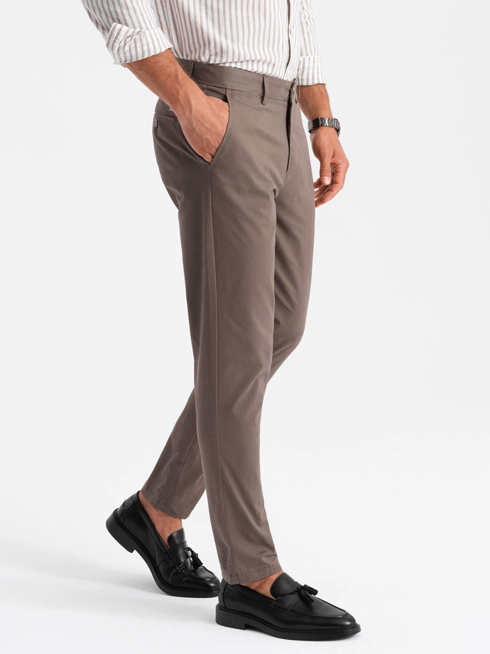 Men's uniform REGULAR FIT chino pants - brown V1 OM-PACP-0183