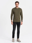 Men's BASIC longsleeve with round neckline - dark olive V7 OM-LSBL-0106