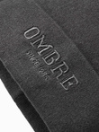 Men's knitted beanie hat with embroidered inscription - graphite V2 OM-ACWH-0120