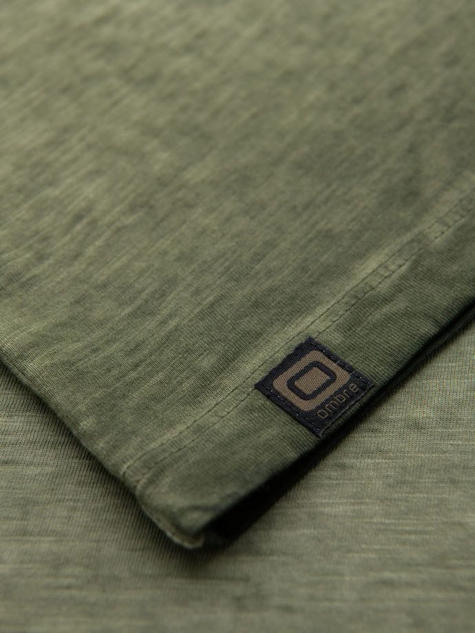 Tricou bărbătesc din bumbac cu logo dublu imprimat - albastru marin V3 OM-TSPT-0211