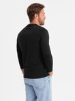Men's unprinted longsleeve with a crew neckline - black V6 OM-LSBL-0108