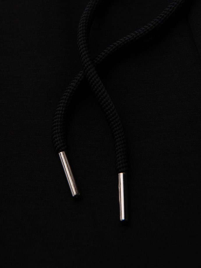 Vyriškos sportinės kelnės su guma ir briaunuotomis kojomis - juodos V1 OM-PASK-0223