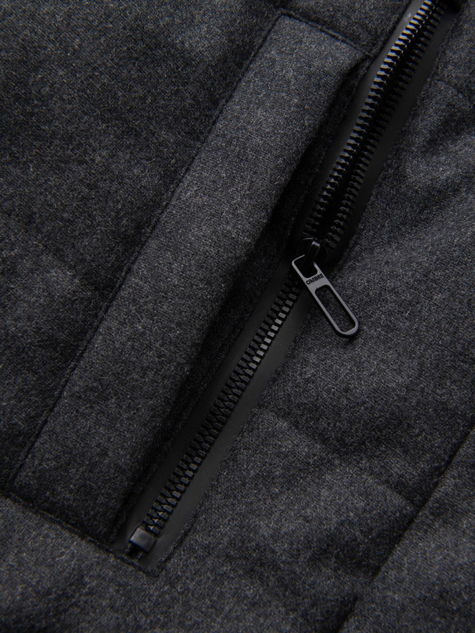 Men's lightweight jacket with mesh lining and hood - black V2 OM-JAHP-0203