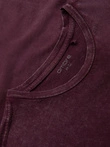 Tricou pentru bărbați cu efect de spălare - burgundy V3 OM-TSWT-0116